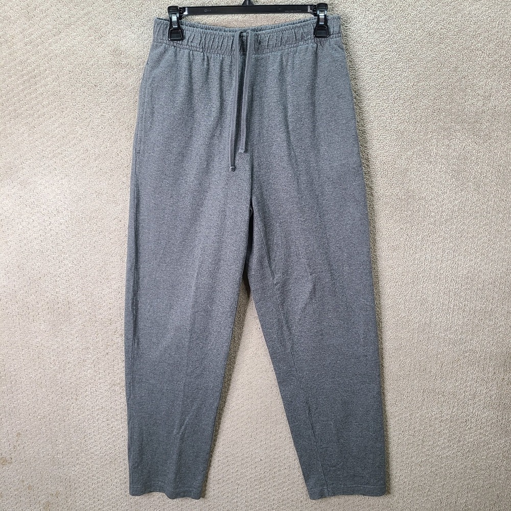 Lands End Pants Womens S Gray Straight Leg Drawstring Cotton Casual Lounge